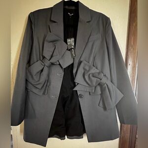 Gray Women's Jacket with Unique Design